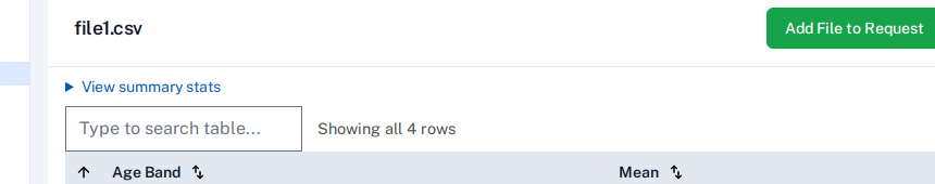 CSV summary stats toggle